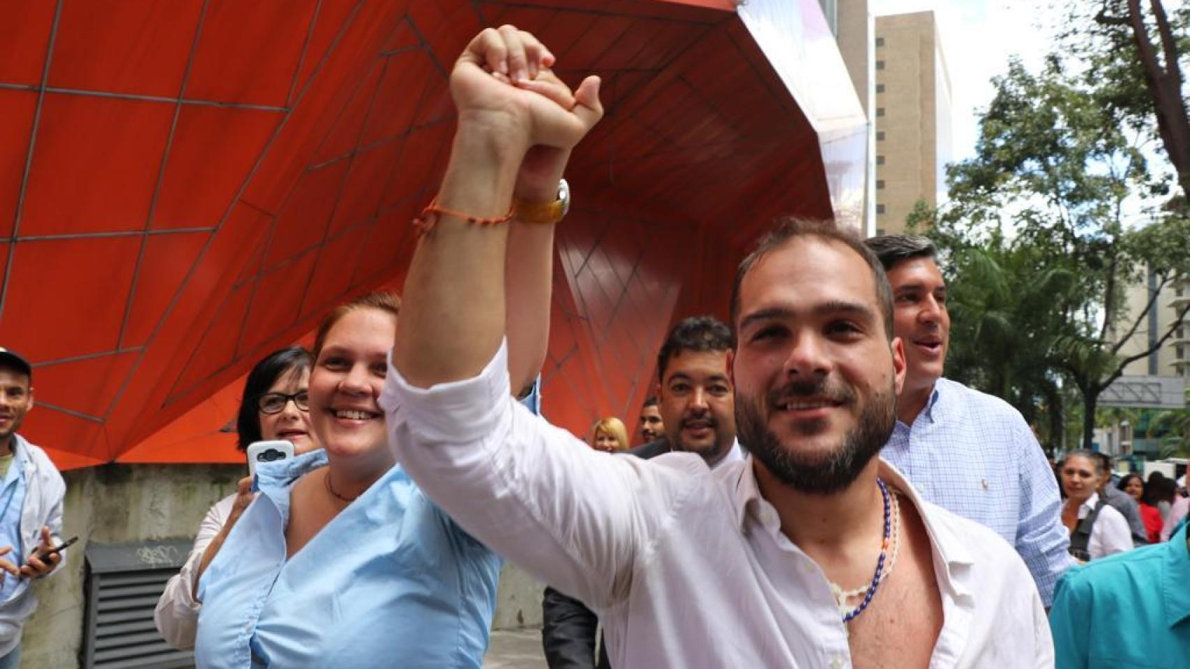 Segio Contreras, el día que fue liberado de las cárceles venezolanas.
