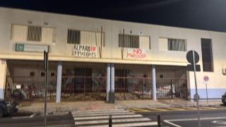 El CEIP Sánchez Mejías con pancartas.