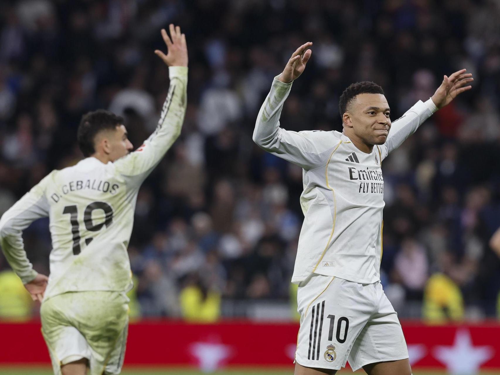 Mbappé celebra su gol contra el Rayo