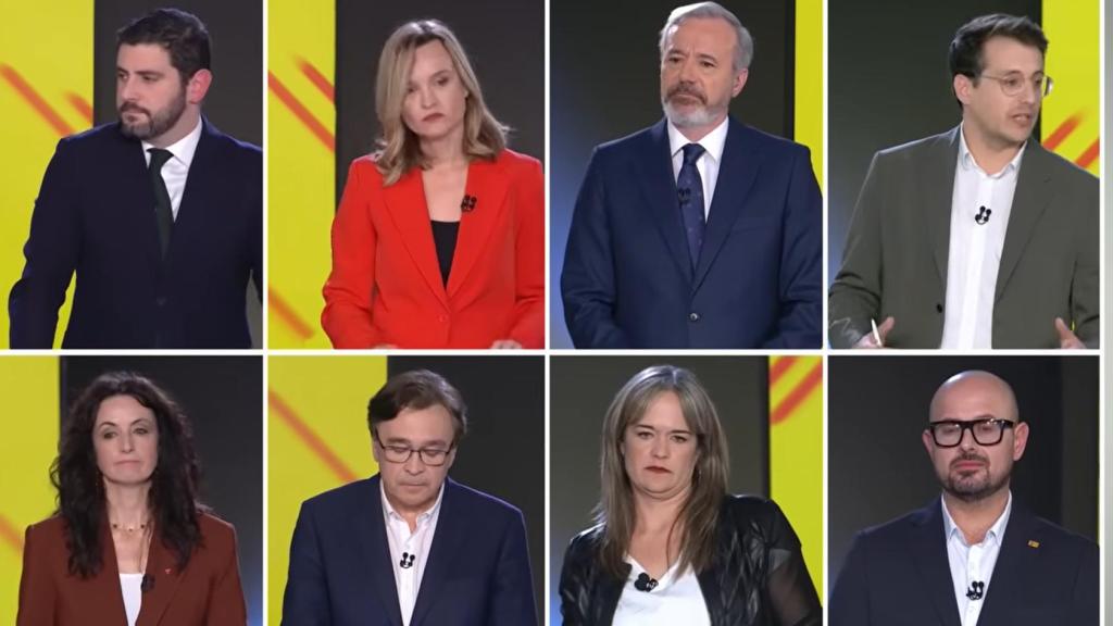 Los ocho candidatos, durante el debate de RTVE.