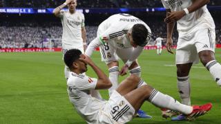 Bellingham, dolorido tras lesionarse contra el Rayo Vallecano.