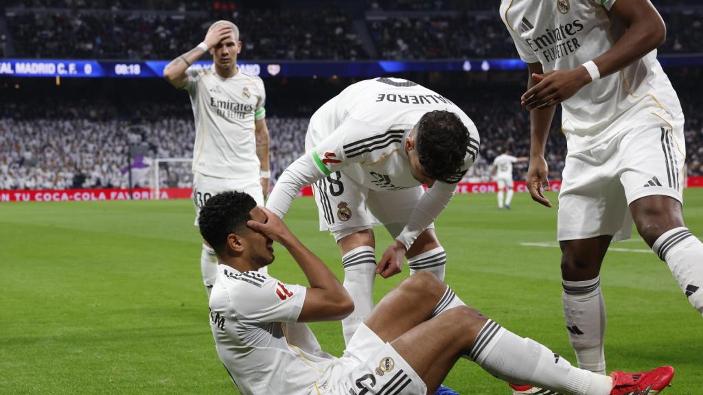 Bellingham, dolorido tras lesionarse contra el Rayo Vallecano.