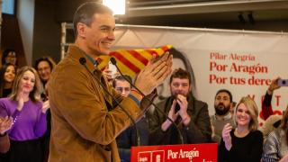 Pedro Sánchez, en el mitin de este domingo. Javier Escriche / EP