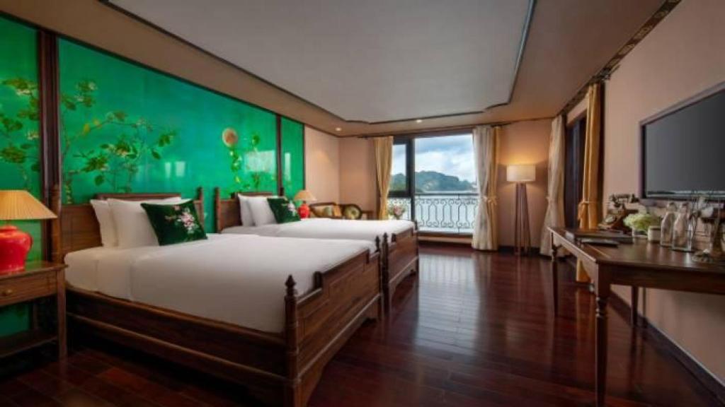 Una de las habitaciones del crucero de Indochina Sails.