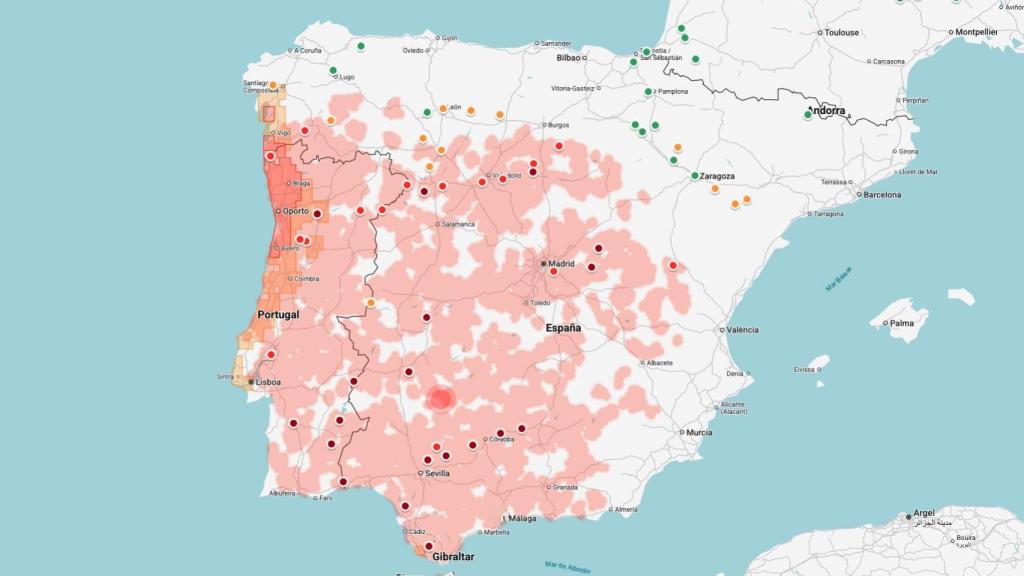Zonas con riesgo de inundación de Flood Hub.