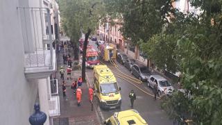 Imagen de los servicios de Emergencias en la calle.