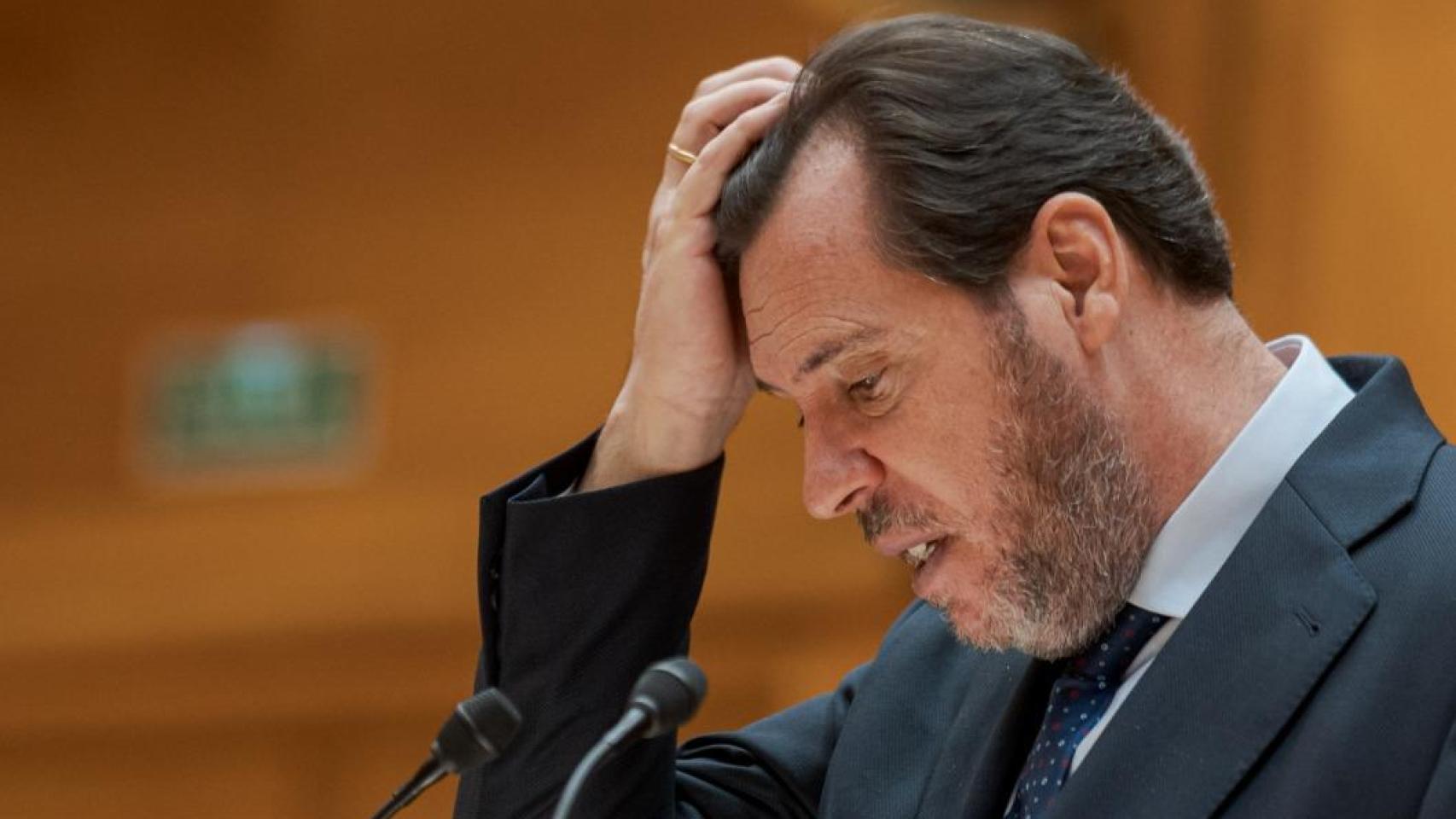 El ministro de Transportes, Óscar Puente, en el Senado, el pasado jueves.