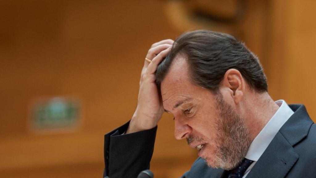 El ministro de Transportes, Óscar Puente, en el Senado, el pasado jueves.