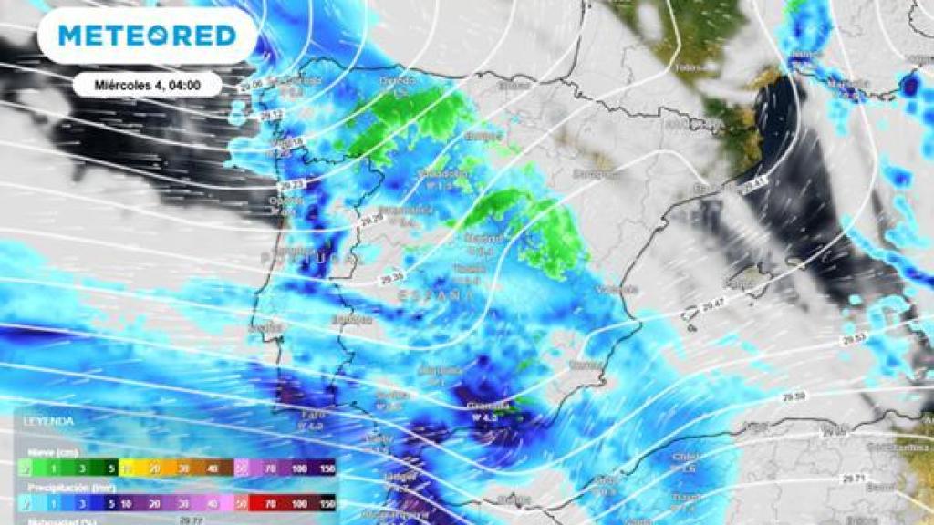 Llegada de fuertes precipitaciones a la Península Ibérica esta semana