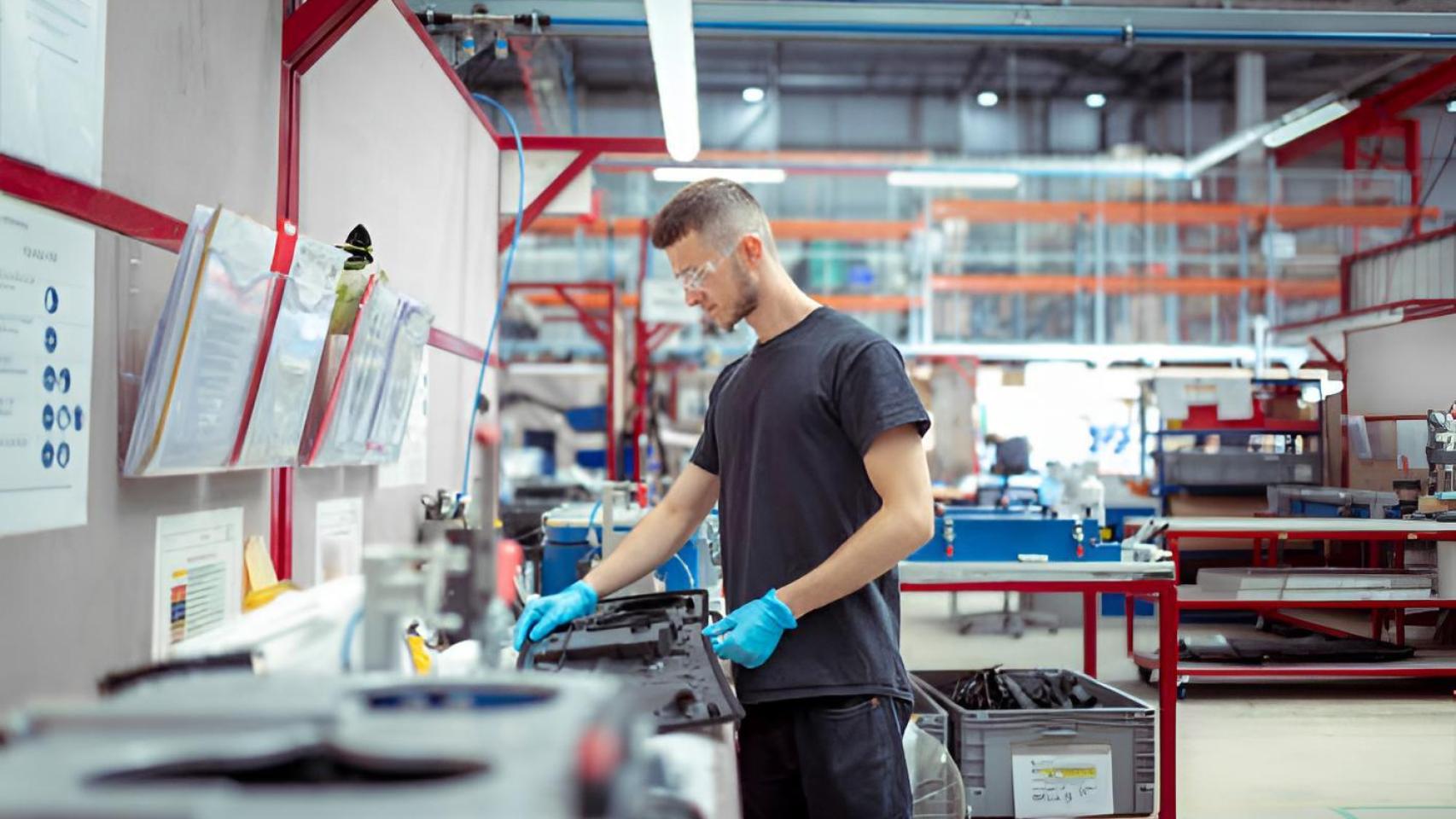 Fabricación de piezas de coche.