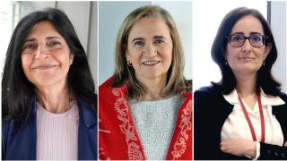Las profesoras Clara Álvarez, María José Alonso y María Giménez