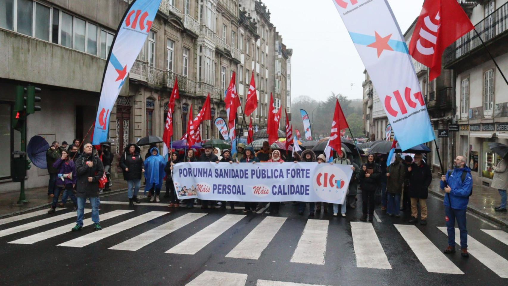 Manifestación por la sanidad pública en Santiago