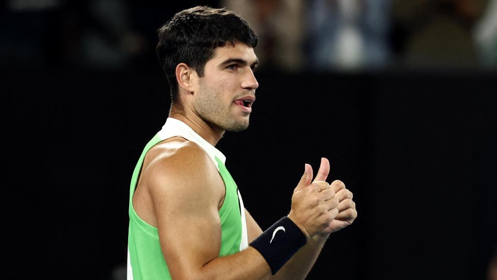 Carlos Alcaraz, durante la final del Open de Australia.