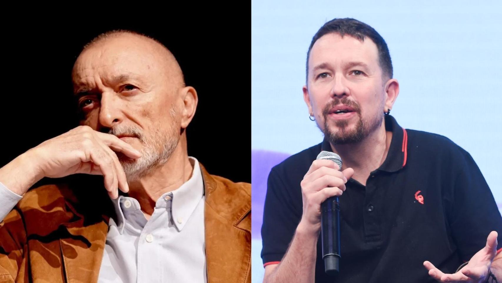 Arturo Pérez-Reverte  y Pablo Iglesias.