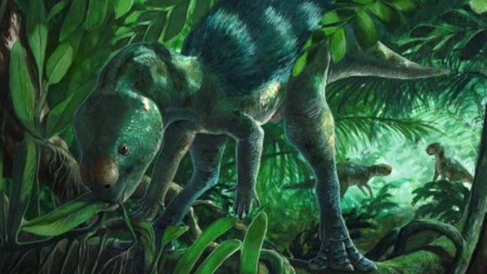 Recreación del dinosaurio más pequeño del mundo