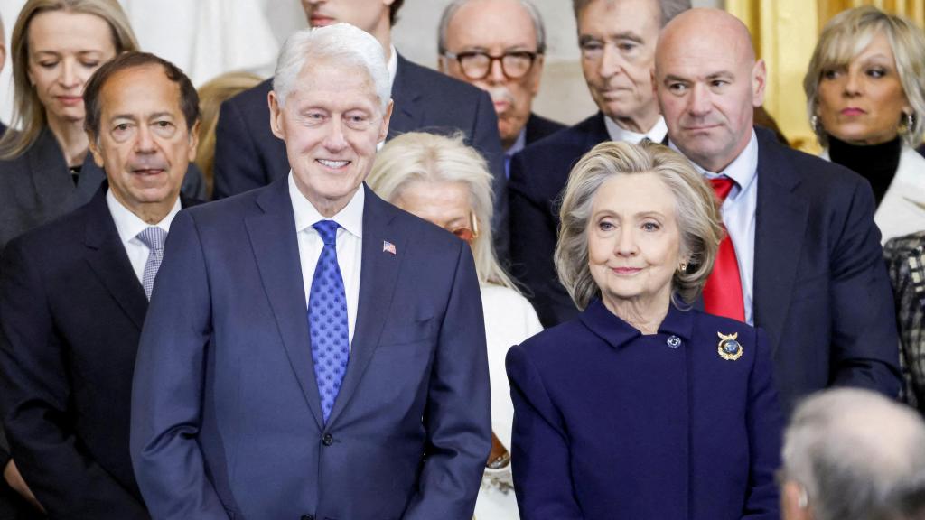 Bill y Hillary Clinton, durante la toma de posesión de Donald Trump como presidente de EEUU.