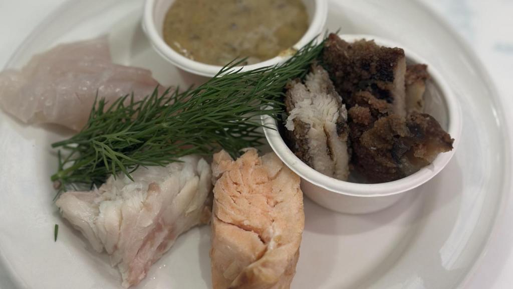 Los arenques que se pueden degustar en el mercado Hakaniemi.