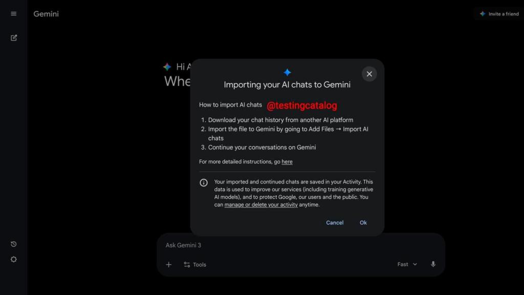 El mensaje que se puede leer al usar esta nueva función de Gemini