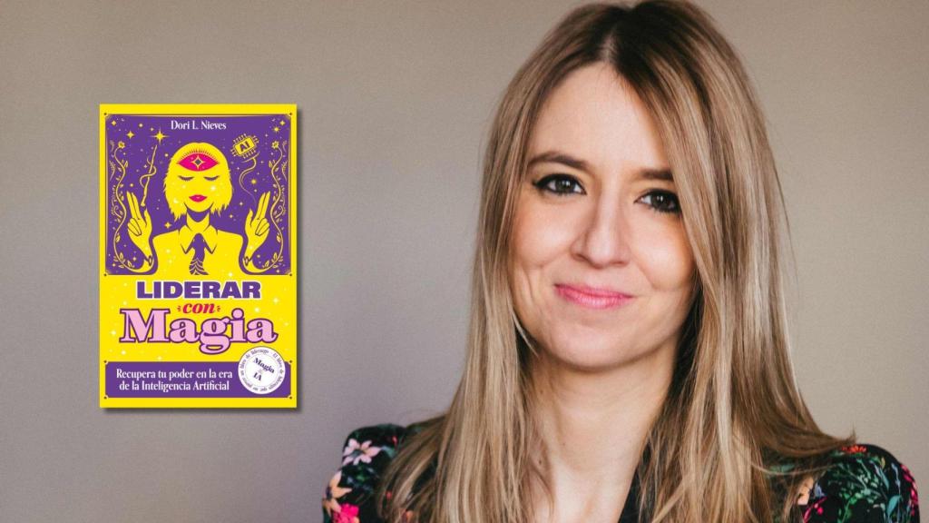 Dori L. Nieves junto a la portada de su libro 'Liderar con magia'.