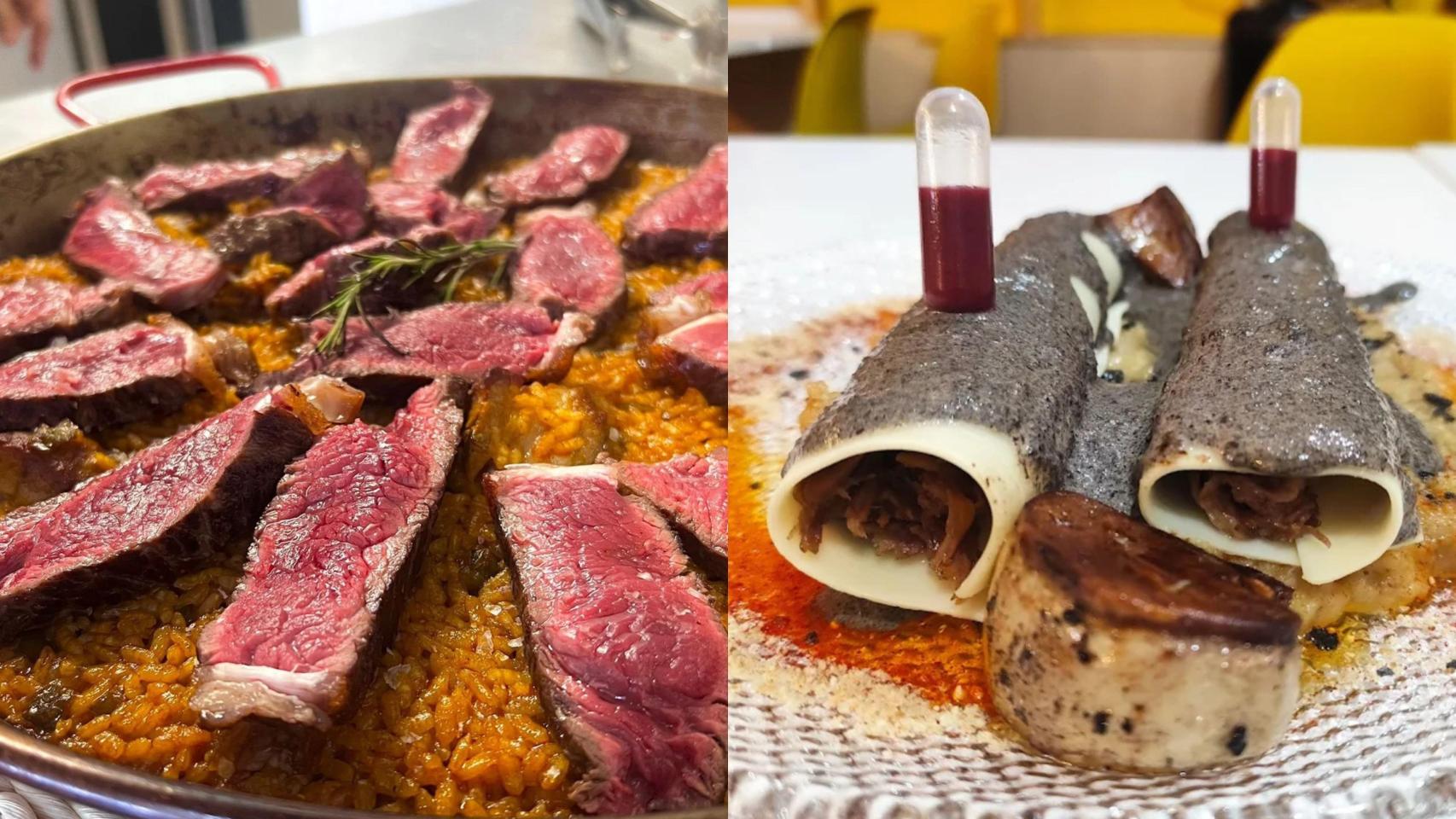 Dos platos del bar-restaurante Loras.