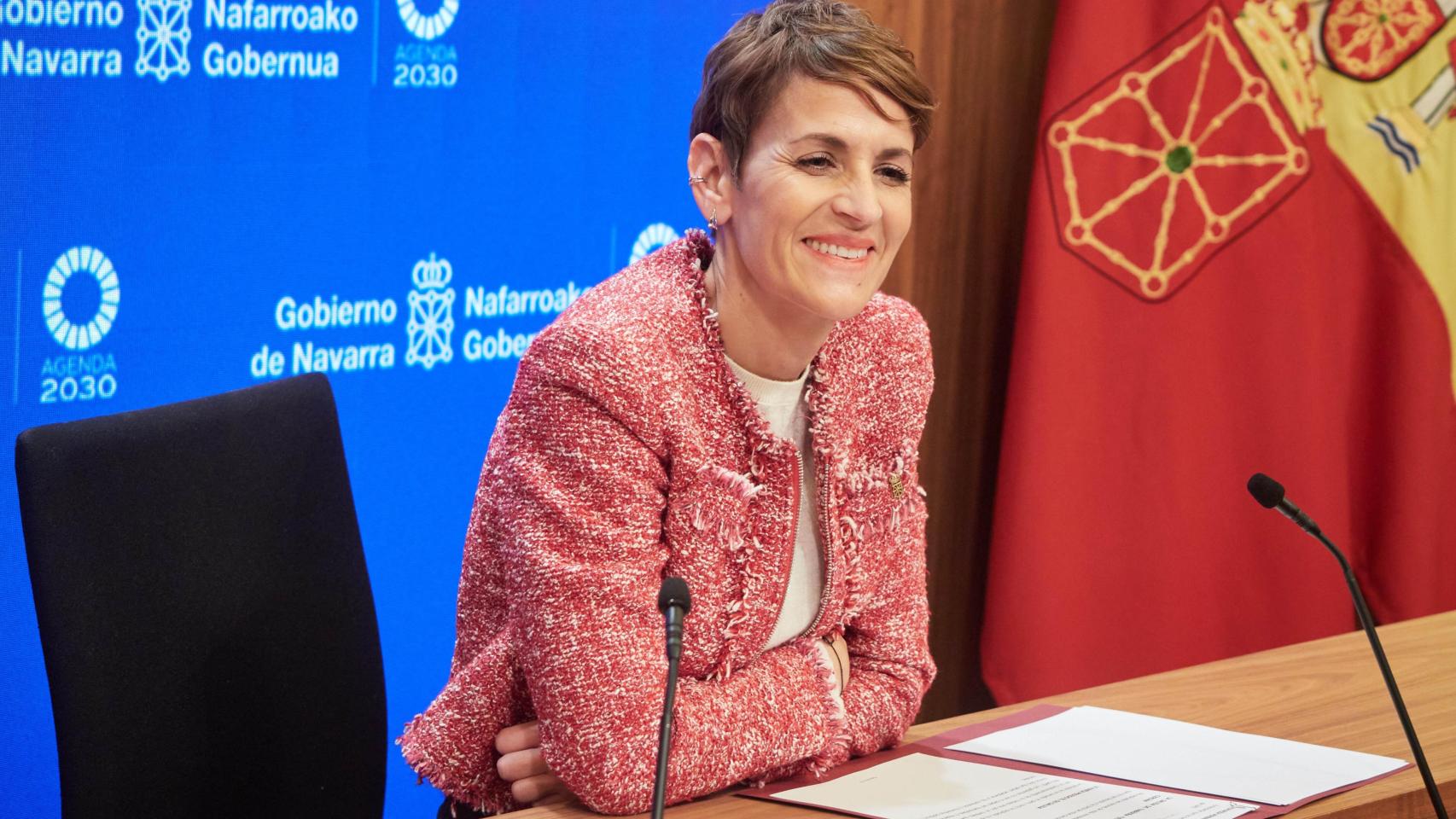La presidenta del Gobierno de Navarra, María Chivite, el pasado 8 de enero.