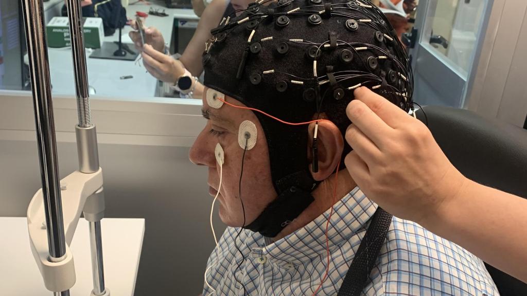 El paciente en uno de los entrenamientos.