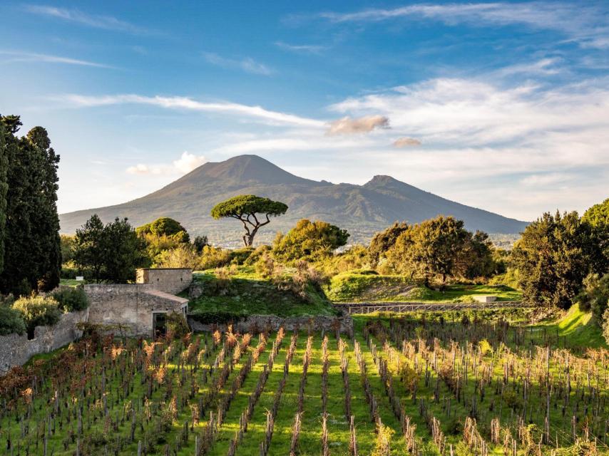 Foro con vistas al Vesubio en Pompeya.