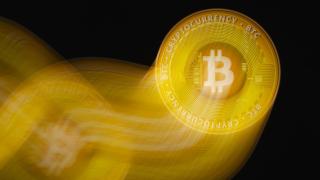 Representación visual de una moneda Bitcoin