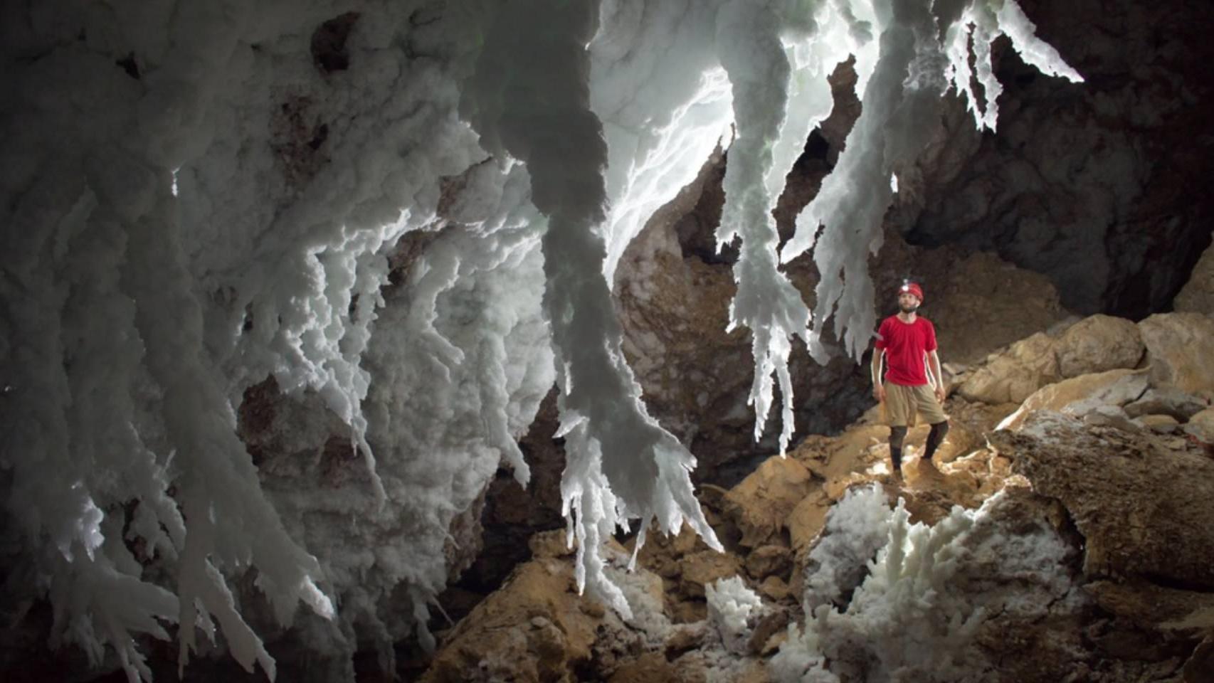 La formación del 'candelabro' en la cueva de Lechuguilla