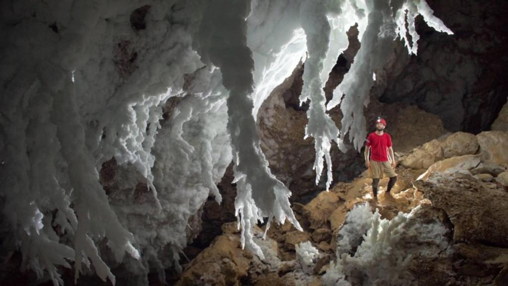 La formación del 'candelabro' en la cueva de Lechuguilla