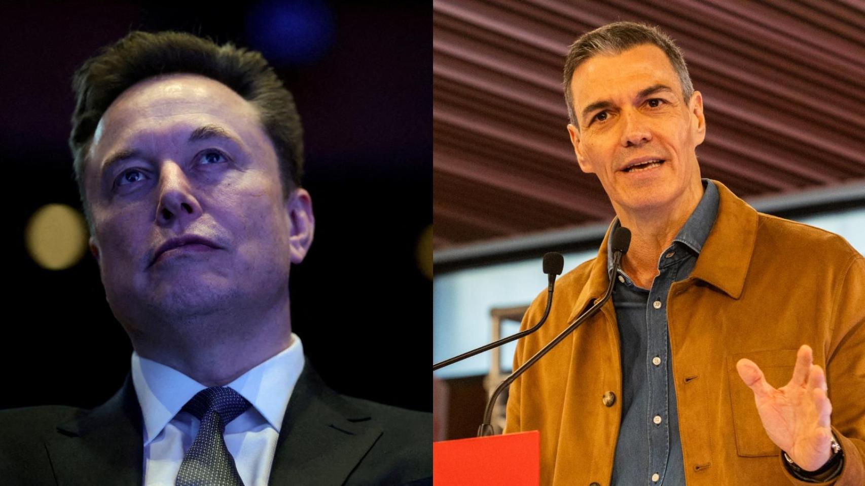 Elon Musk y Pedro Sánchez.
