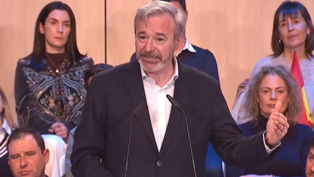 Azcón, este martes durante su mitin en Teruel.