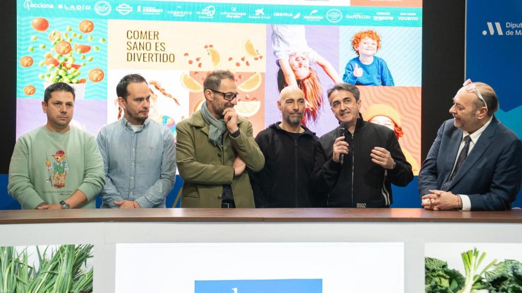 Varios de los chefs malagueños con estrella Michelin en la presentación.