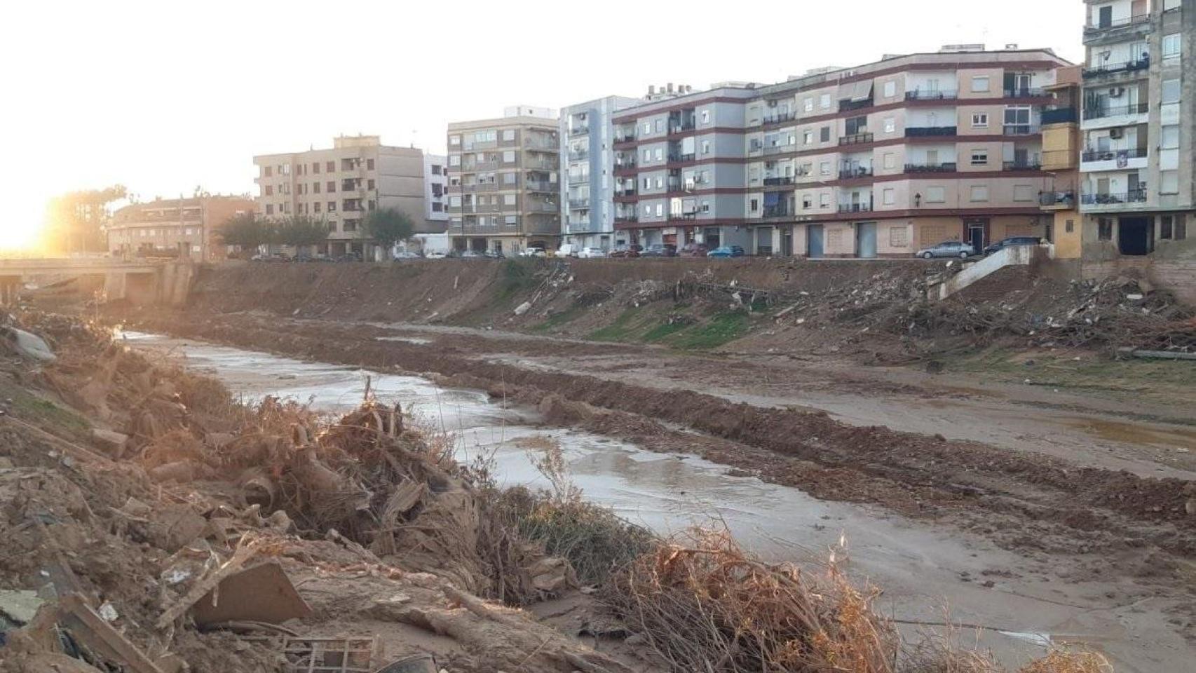 El barranco del Poyo a su paso por Paiporta (Valencia).