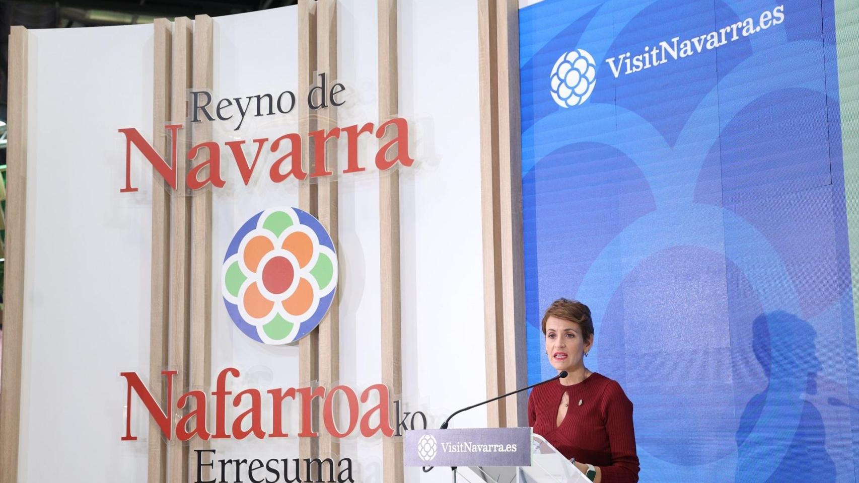 La presidenta de Navarra, María Chivite, el pasado 23 de enero en Fitur.