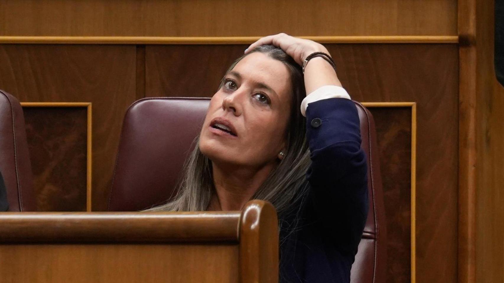 Míriam Nogueras, líder de Junts en el Congreso de los Diputados, en el pleno extraordinario para el 'decreto ómnibus'.