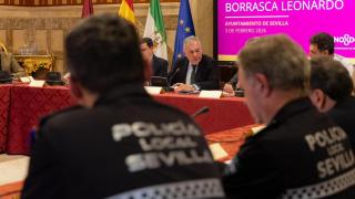 El alcalde de Sevilla, José Luis Sanz, en la reunión.