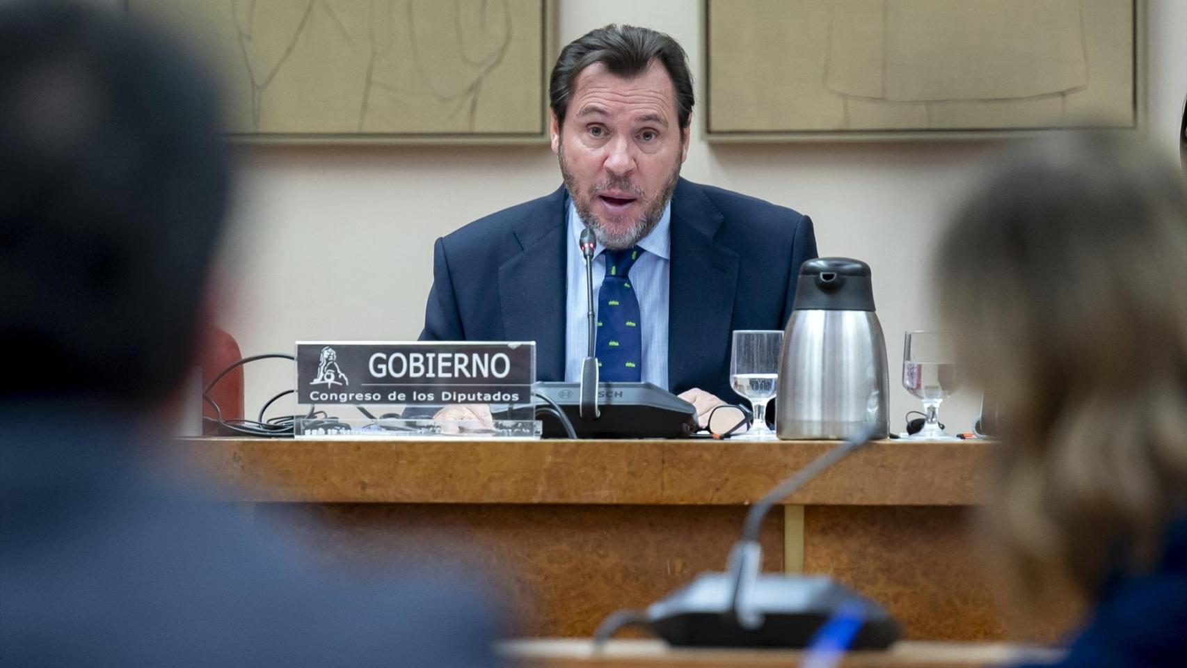 Óscar Puente este martes en el Congreso.