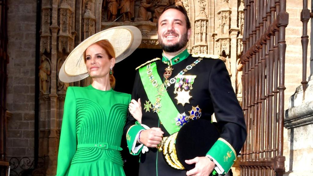 Francisco de Borbón y su hermana, Olivia, el día de la boda de él, en Sevilla, con Sophie Elizabeth de Borbón-Karoly,