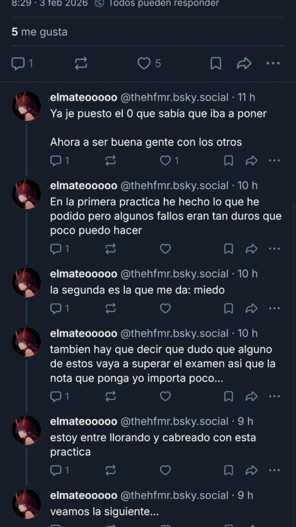 Los comentarios publicados en BlueSky esta misma semana