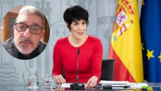 Montaje de la ministra Elma Saiz (Alberto Ortega/Europa Press) con Miguel Haro (YouTube).