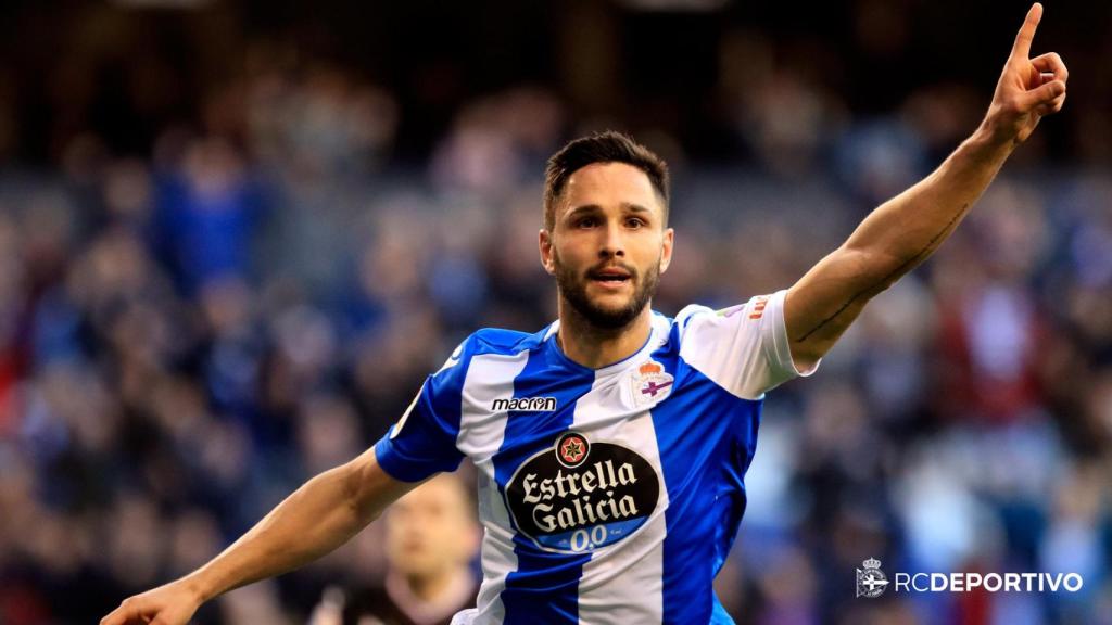 Florin Andone en su etapa en el Dépor.
