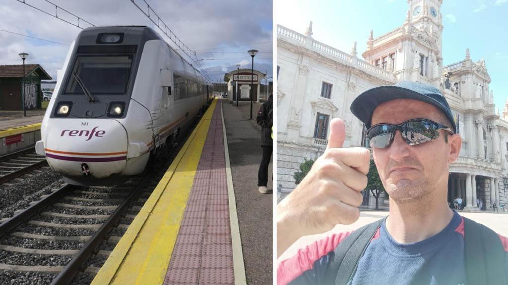 Imagen del tren y de José Luis.