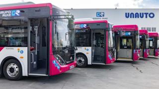 Las cocheras de la concesionaria de autobuses urbanos.
