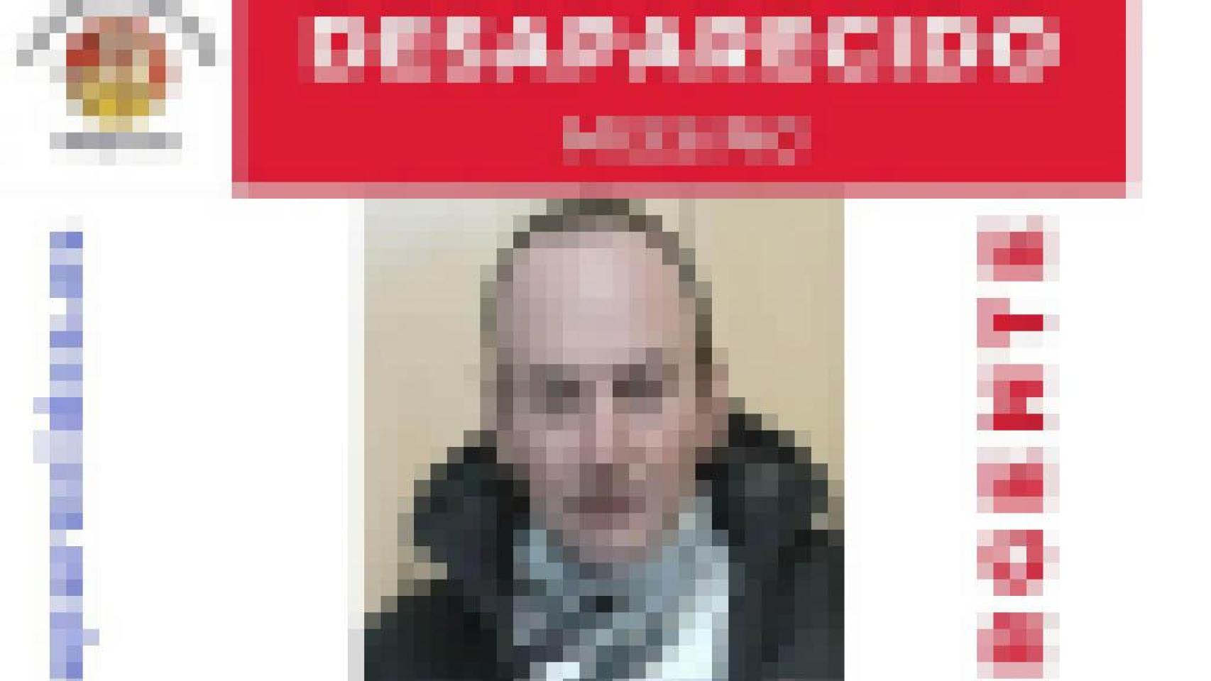 Imagen pixelada del hombre que ha sido hallado en buen estado tras su desaparición en Palencia.