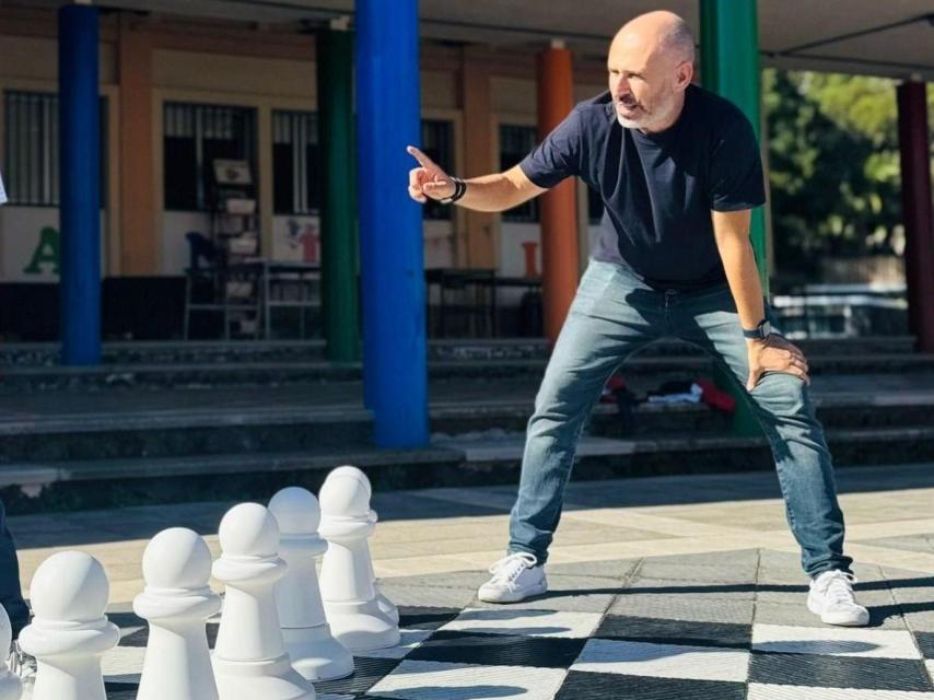 Ricardo Acosta y el ajedrez. Cedida