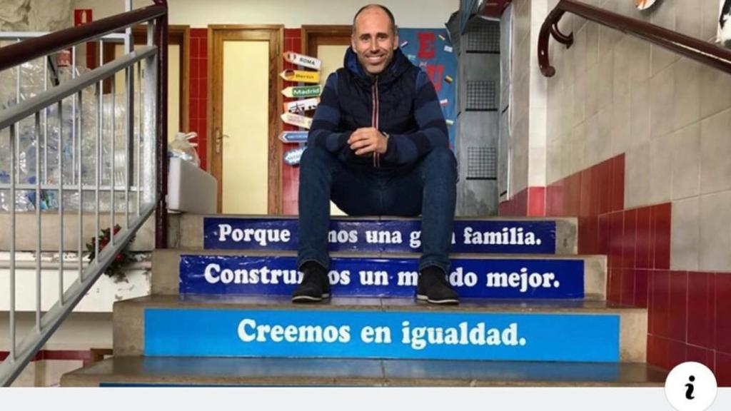 Ricardo Acosta en el CEIP La Vega. Cedida