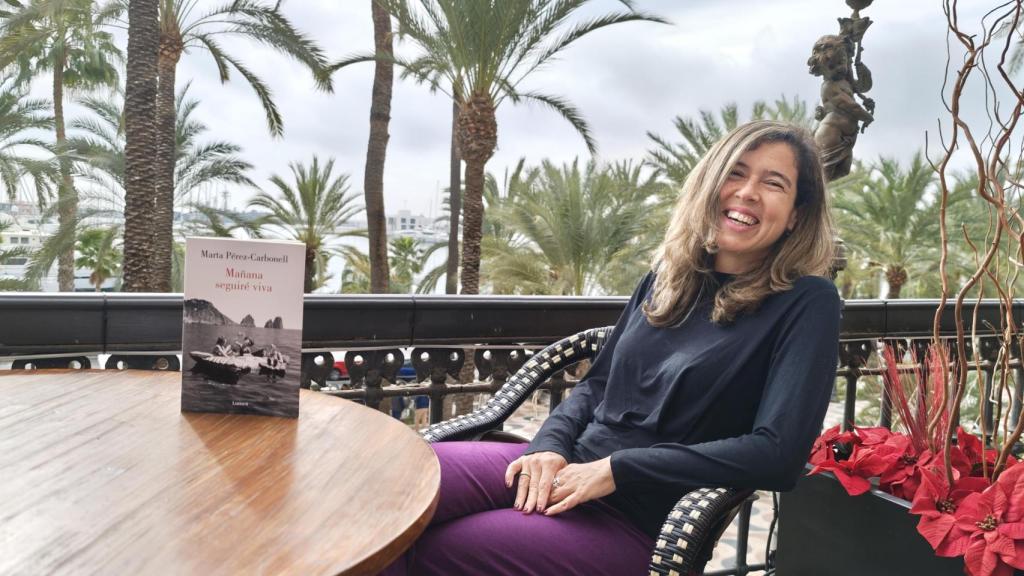 Marta Pérez-Carbonell en la terraza del restaurante Teselas este lunes.
