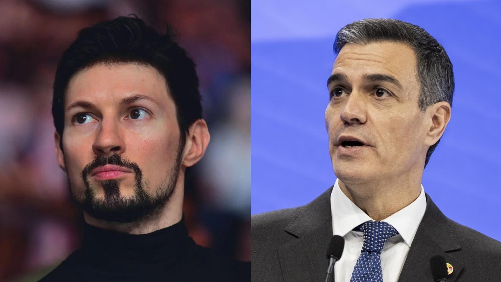 El dueño de Telegram Pavel Durov y Pedro Sánchez.