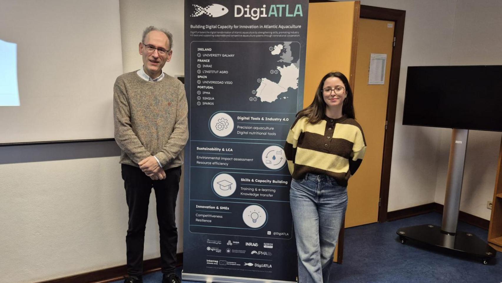 José Luis Soengas y Carlota Freiría, investigadores del grupo PhystoFish del CIM-UVigo